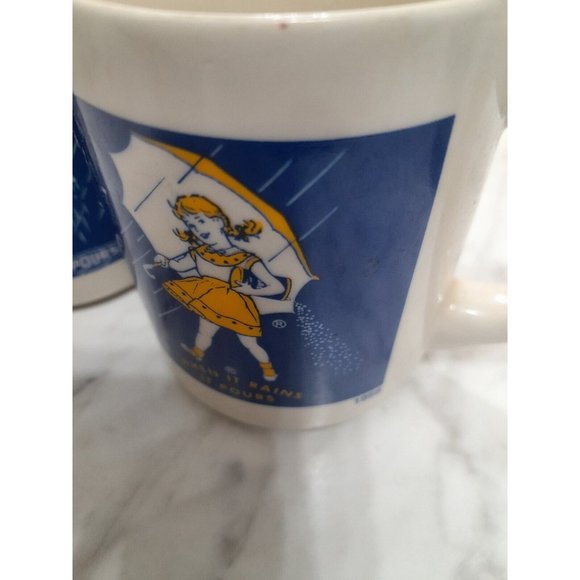 3 Morton Salt Coffee Cups 10 Oz Pictures From 1972, 1921 And 1956 When It Rains - Picture 5 of 9